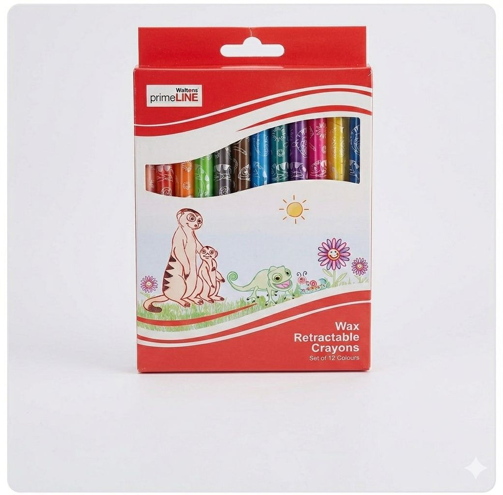 Wax Retractable Crayons (Set of 12)